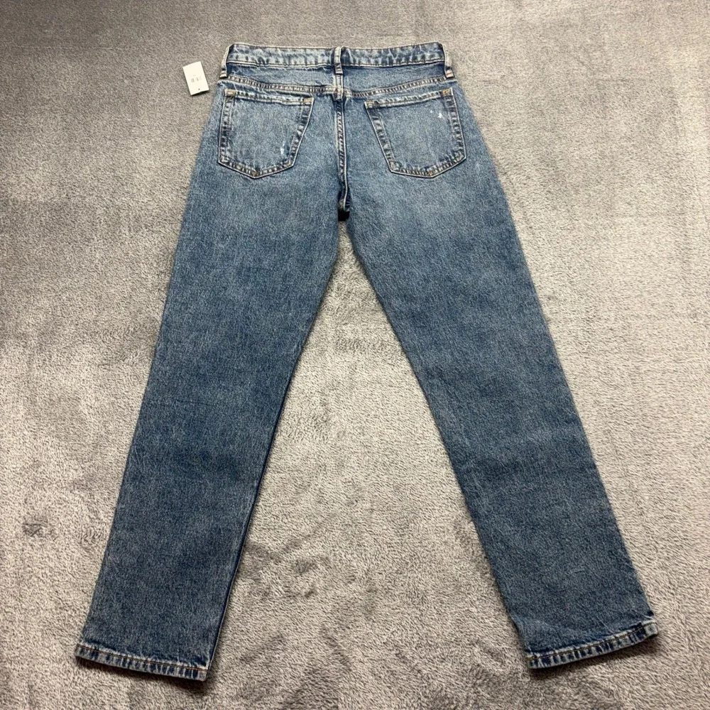 NWT‎ Gap Girlfriend Jeans Kids Size 12 Blue Distressed Adjustable WaistV
